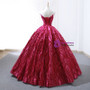 Red Ball Gown Lace Embroidery Sweetheart Floor Length Wedding Dress