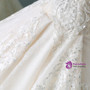 White Ball Gown Appliques Bateau Backless Wedding Dress With Train