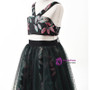 In Stock:Ship in 48 Hours Green Two Piece Halter Embroidery Flower Girl Dress
