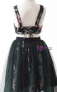 In Stock:Ship in 48 Hours Green Two Piece Halter Embroidery Flower Girl Dress
