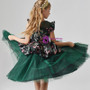 In Stock:Ship in 48 Hours Green Tulle Embroidery Flower Girl Dress