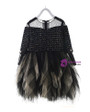 In Stock:Ship in 48 Hours Black Tulle Long Sleeve Girl Dress With Bead
