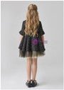 In Stock:Ship in 48 Hours Black Half Sleeve Mini Flower Girl Dress