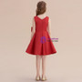 Simple A-Line Burgundy Satin Sleeveless Flower Girl Dresss With Bow