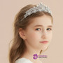 Children's White Rhinestone Pearl Crown Headband Crown
