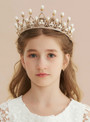 Girl Golden Pearl Crown Crown Hair Accessories