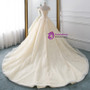 Champagne Ball Gown Tulle Lace Appliques Wedding Dress With Train