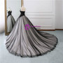 Black Satin Tulle Strapless Sleeveless Wedding Dress With Train