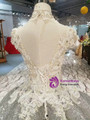 Ball Gown Silver Gray Bling Bling High Neck Backless Wedding Dress