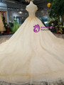 Chmapagne Ball Gown Sequins Off The Shoulder Appliques Wedding Dress