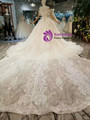 Champagne Ball Gown Sequins Appliques Off The Shoulder Wedding Dress