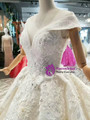 Ball Gown Lace Appliques Off The Shoulder Wedding Dress With Train