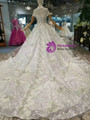 Ball Gown Sequins Appliques Off The Shoulder Wedding Dress With Train