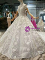 Ball Gown Sequins Appliques Off The Shoulder Wedding Dress With Train