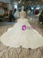 Simple Ball Gown Satin Appliques Strapless Wedding Dress