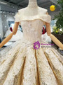 Silver Gold Sequins Appliques Off The Shoulder Floor Length Wedding Dress