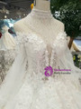 Ball Gown Appliques Off The Shoulder Long Sleeve Wedding Dress With Beading