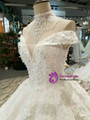 White Ball Gown Lace Appliques Off The Shoulder Floor Length Wedding Dress