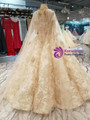 Champagne Gold Sequins Bling Bling Spaghetti Straps Long Sleeve Wedding Dress With Beading