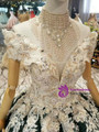 Dark Green Sequins Appliques Off The Shoulder Wedding Dress With Beading