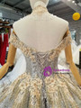 Silver Gray Sequins Champagne Appliques Off The Shoulder Wedding Dress