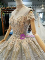 Silver Gray Sequins Champagne Appliques Off The Shoulder Wedding Dress