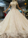 Shop 2019 Long & Short Champagne Ball Gown Sequins Lace Appliques Off The Shoulder Wedding Dress With Factory Price From Kemedress