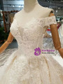 Shop 2019 Long & Short Champagne Ball Gown Sequins Lace Appliques Off The Shoulder Wedding Dress With Factory Price From Kemedress