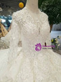 Shop 2019 Long & Short Ball Gown Tulle Lace Appliques Long Sleeve Backless Wedding Dress With Beading With Factory Price From Kemedress