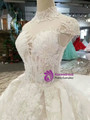 Shop 2019 Long & Short Ball Gown Tulle High Neck Backless Cap Sleeve Wedding Dress With Long Train With Factory Price From Kemedress