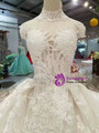 Shop 2019 Long & Short Ball Gown Tulle High Neck Backless Cap Sleeve Wedding Dress With Long Train With Factory Price From Kemedress