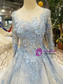 Shop 2019 Long & Short Blue Tulle Sequins Long Sleeve Appliques Wedding Dress With Beading With Factory Price From Kemedress