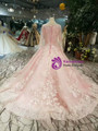 Shop 2019 Long & Short Pink Ball Gown Tulle Long Sleeve Lace Appliques Wedding Dress With Beading With Factory Price From Kemedress