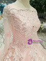 Shop 2019 Long & Short Pink Ball Gown Tulle Long Sleeve Lace Appliques Wedding Dress With Beading With Factory Price From Kemedress