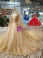 Shop 2019 Long & Short Champagne Gold Tulle Sequins Bling Bling V-neck Backless With Train With Factory Price From Kemedress