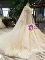 Shop 2019 Long & Short Champagne Tulle Sequins Mermaid Cap Sleeve Appliques Wedding Dress With Long Train With Factory Price From Kemedress