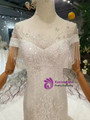 Shop 2019 Long & Short Light Champagne Mermaid Tulle Sequins Cap Sleeve Backless Beading Wedding Dress With Factory Price From Kemedress