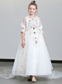 Shop 2019 Long & Short In Stock:Ship in 48 Hours White Tulle Flower Girl Dress With Cloak With Factory Price From Kemedress