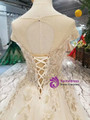Shop 2019 Long & Short Ivory Ball Gown Tulle Bateau Cap Sleeve Backless Wedding Dress With Beading With Factory Price From Kemedress