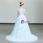 Shop 2019 Long & Short In Stock:Ship in 48 Blue Hi Lo Tulle Lace Appliques Flower Girl Dress With Factory Price From Kemedress