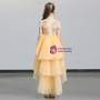 Shop 2019 Long & Short In Stock:Ship in 48 Hours High Neck Hi Lo Orange Tulle Flower Girl Dress With Crystal With Factory Price From Kemedress