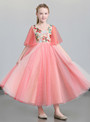 Shop 2019 Long & Short In Stock:Ship in 48 Hours Pink Tulle V-neck Embroidery Flower Girl Dress With Factory Price From Kemedress