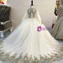 Shop 2019 Long & Short Champagne Ball Gown Tulle Sequins High Neck Long Sleeve Flower Girl Dress With Factory Price From Kemedress