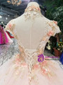 Shop 2019 Long & Short Pink Ball Gown Tulle High Neck Cap Sleeve Backless Appliques Wedding Dress With Factory Price From Kemedress