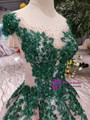 Shop 2019 Long & Short Pink Ball Gown Sequins Green Appliques Beading Cap Sleeve Wedding Dress With Factory Price From Kemedress