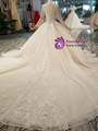 Shop 2019 Long & Short Champagne Ball Gown Tulle Sequins Long Sleeve Appliques Beading Wedding Dress With Factory Price From Kemedress