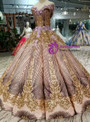 Shop 2019 Long & Short Purple Ball Gown Sequins Appliques Gold Sequins Appliques Off The Shoulder Wedding Dress With Factory Price From Kemedress