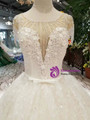 Shop 2019 Long & Short Light Champagne Ball Gown Sequins Cap Sleeve Backlees Applique Wedding Dress With Factory Price From Kemedress