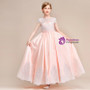 Shop 2019 Long & Short A-Line Pink Satin Lace Scoop Cap Sleeve Flower Girl Dress With Factory Price From Kemedress
