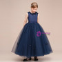 Shop 2019 Long & Short A-Line Navy Blue Tulle Scoop Sleeveless Appliques Flower Girl Dress With Factory Price From Kemedress